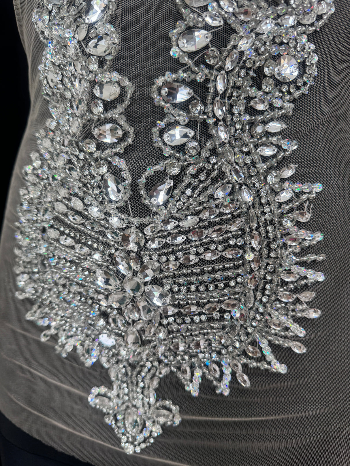 Silver Rhinestone Bodice Appliqué