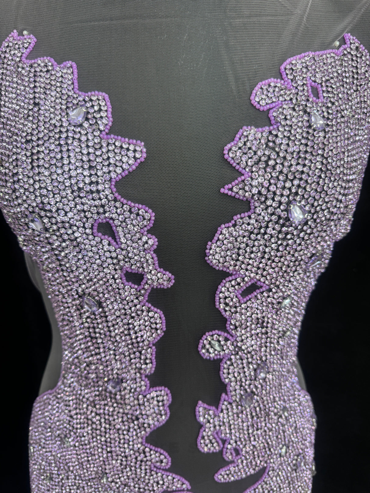 Rhinestone Bodice Applique Lilac