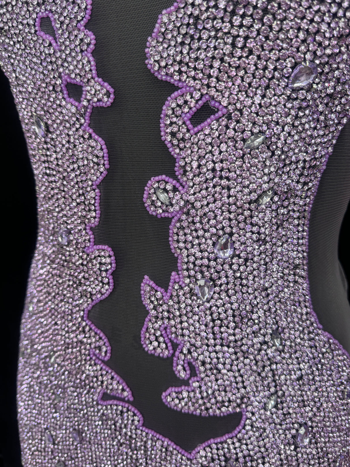 Rhinestone Bodice Applique Lilac
