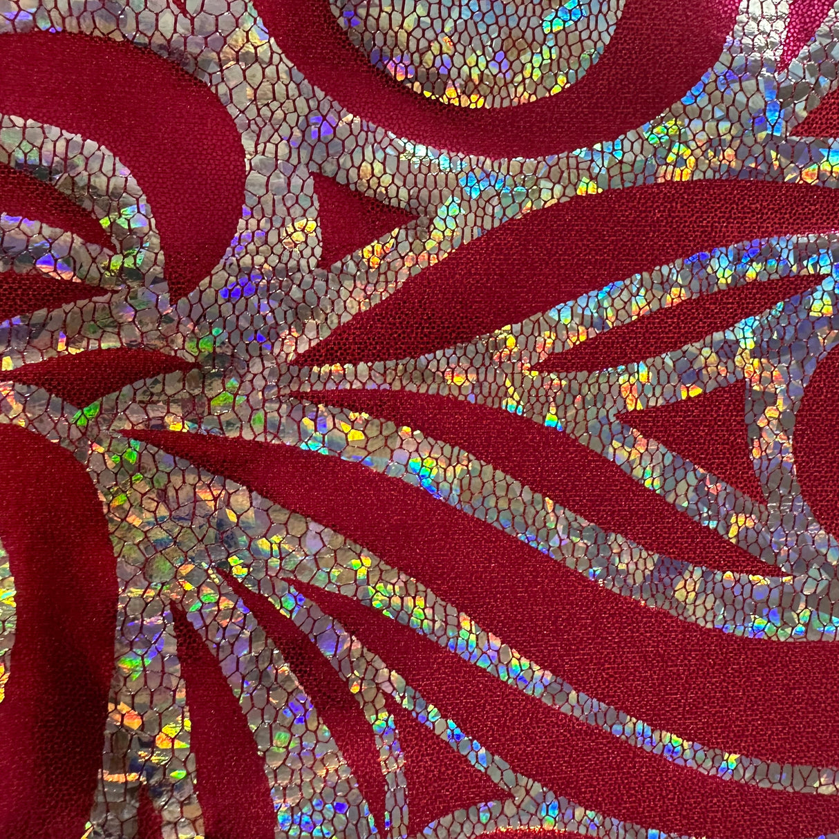 Nylon Spandex Paisley Foggy Foil Fabric