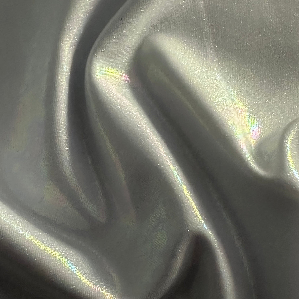 Poly Spandex Rainbow Foil Fabric 60" Illusion White