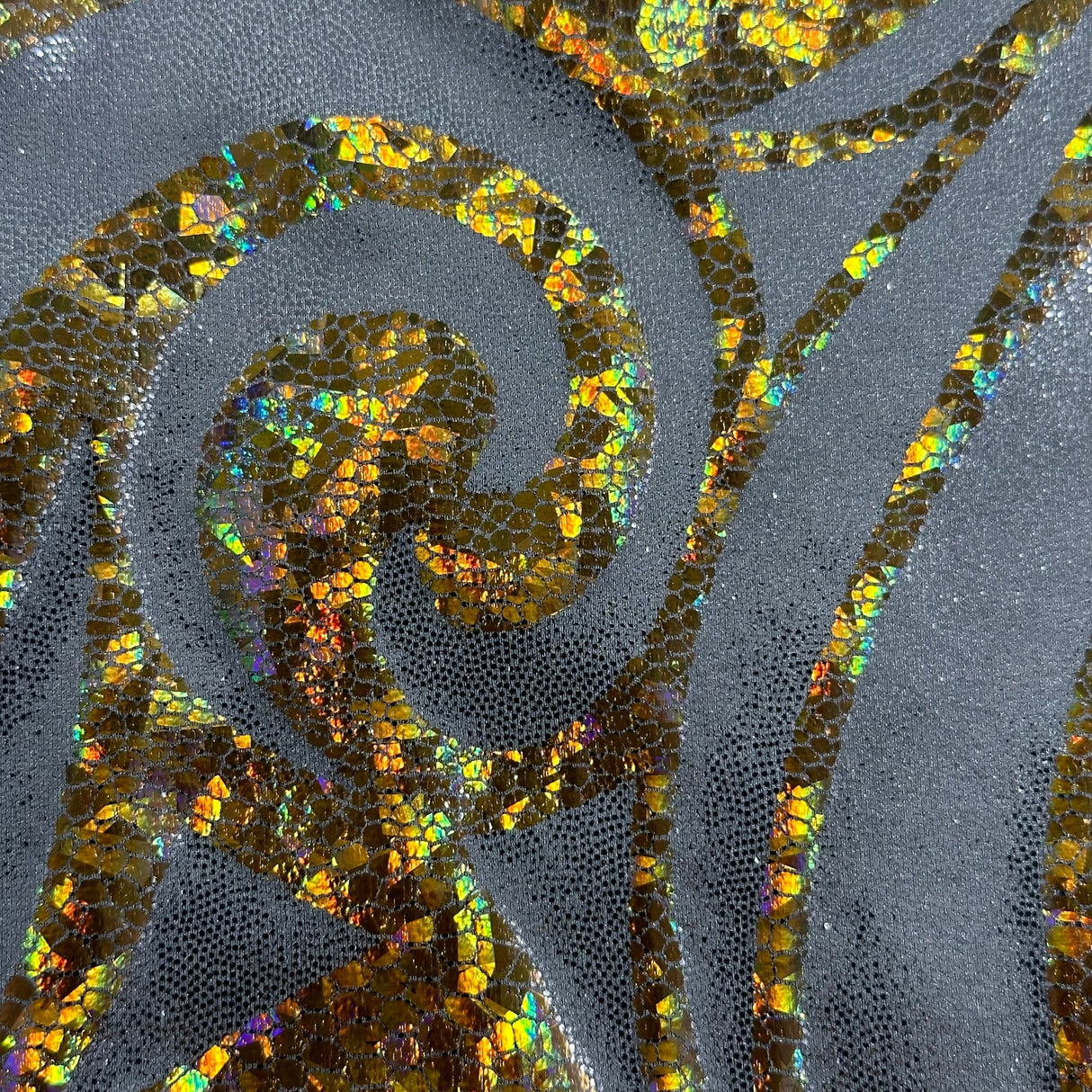 Nylon Spandex Paisley Foggy Foil Fabric