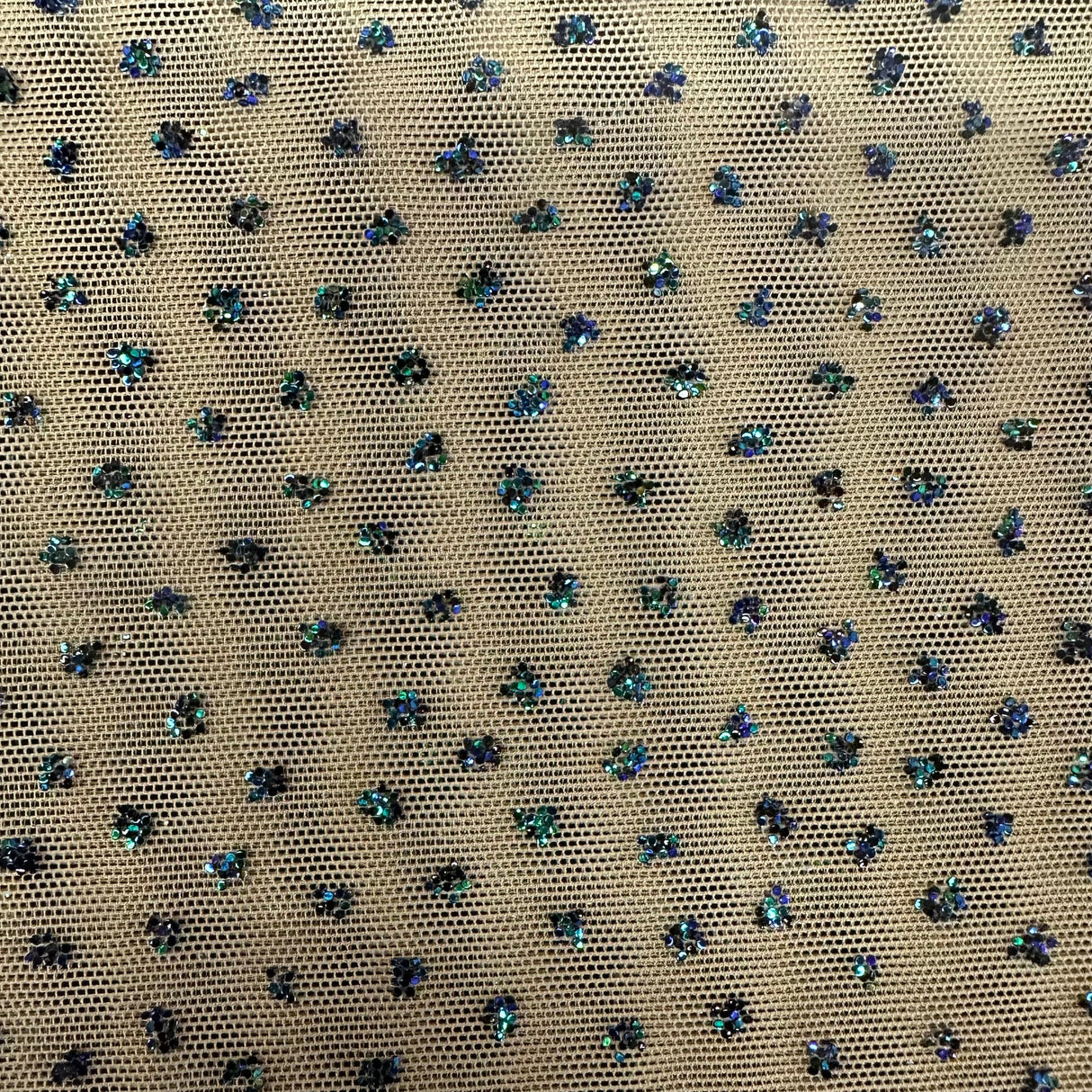 Nylon Spandex Power Mesh Caviar Glitter Fabric