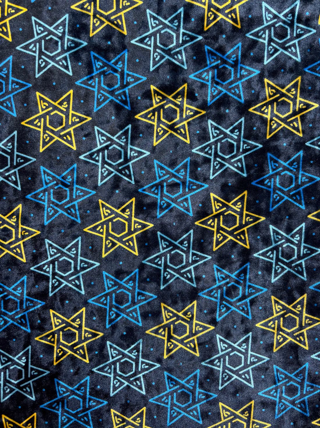 1 Yard Star of David Crushed Velvet 4?way Stretch Fabric Dancewear Costumes Activewear 60 Inch Width
