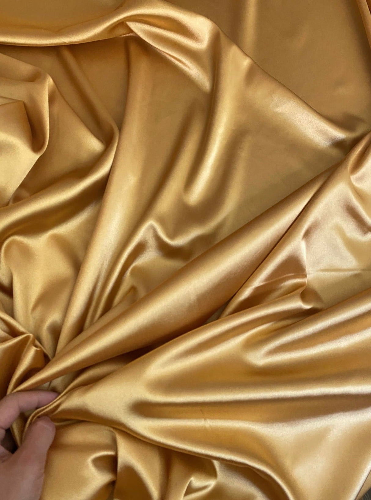 Stretch Silk Satin Deep Gold