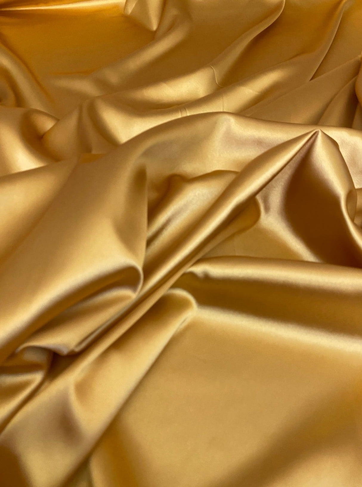 Stretch Silk Satin Deep Gold