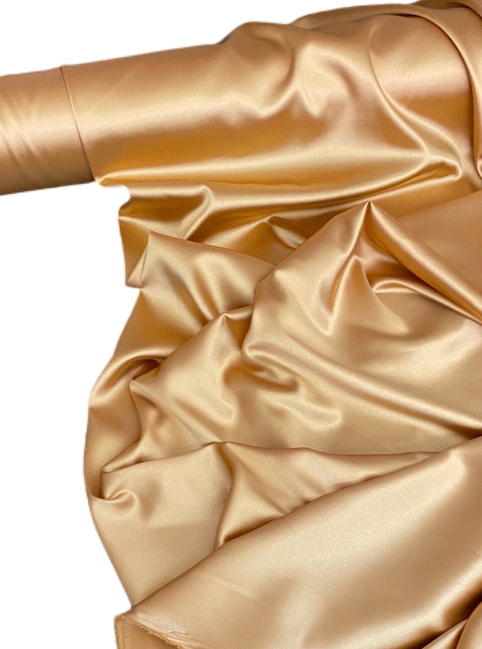 Stretch Silk Satin Deep Gold
