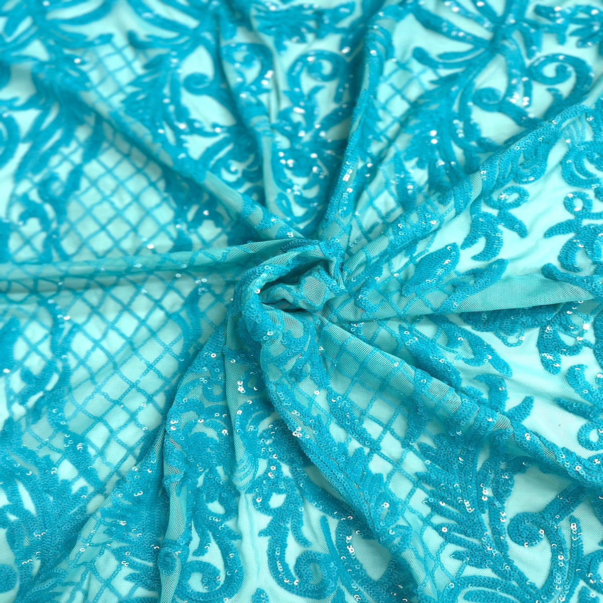 Stretch Sequins Fabric Luna Sequin Mesh