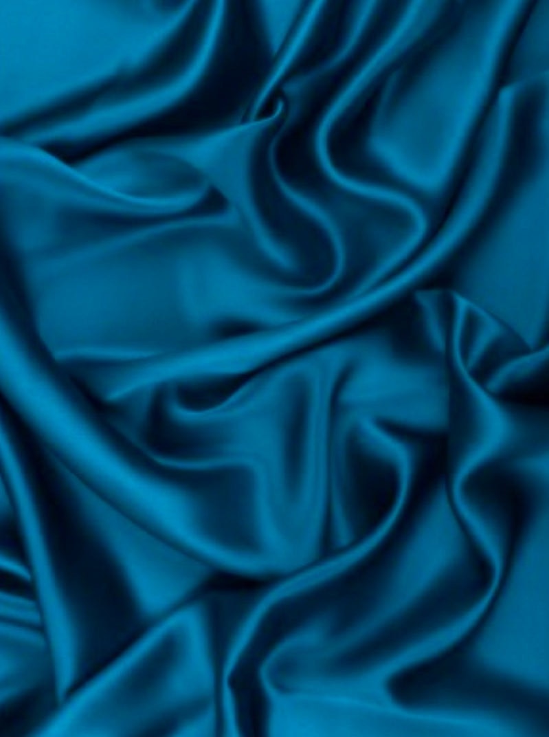 Teal Blue Silky Stretch Satin