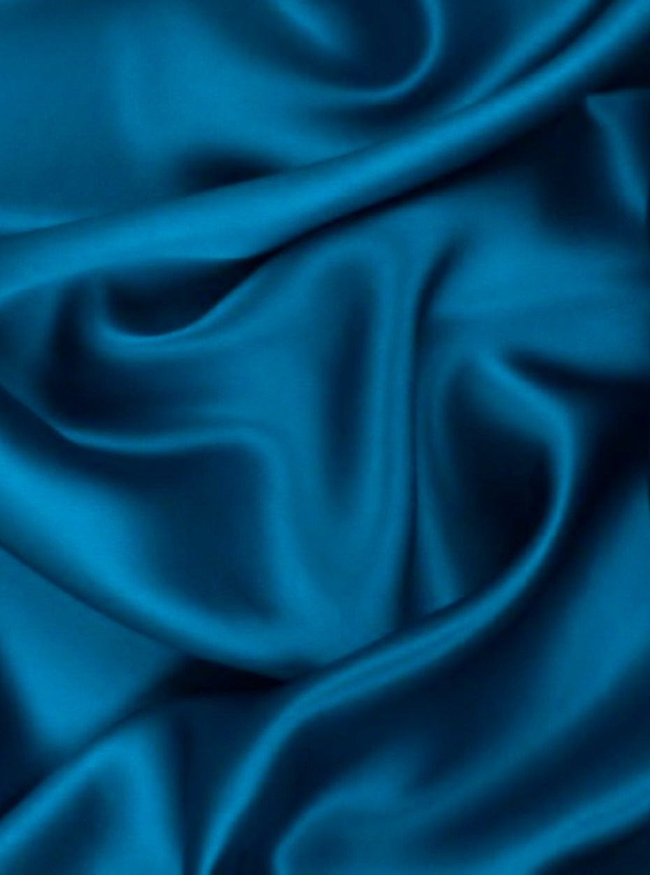 Teal Blue Silky Stretch Satin