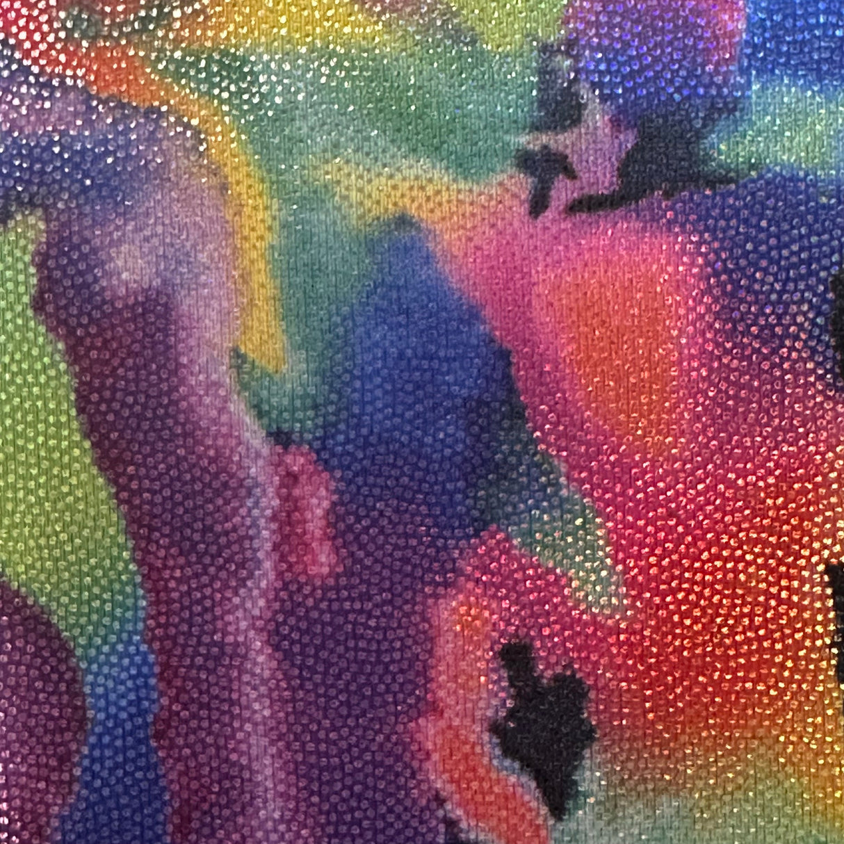 Rainbow Hologram Water Print 4-Way Stretch Spandex Fabric, 60"