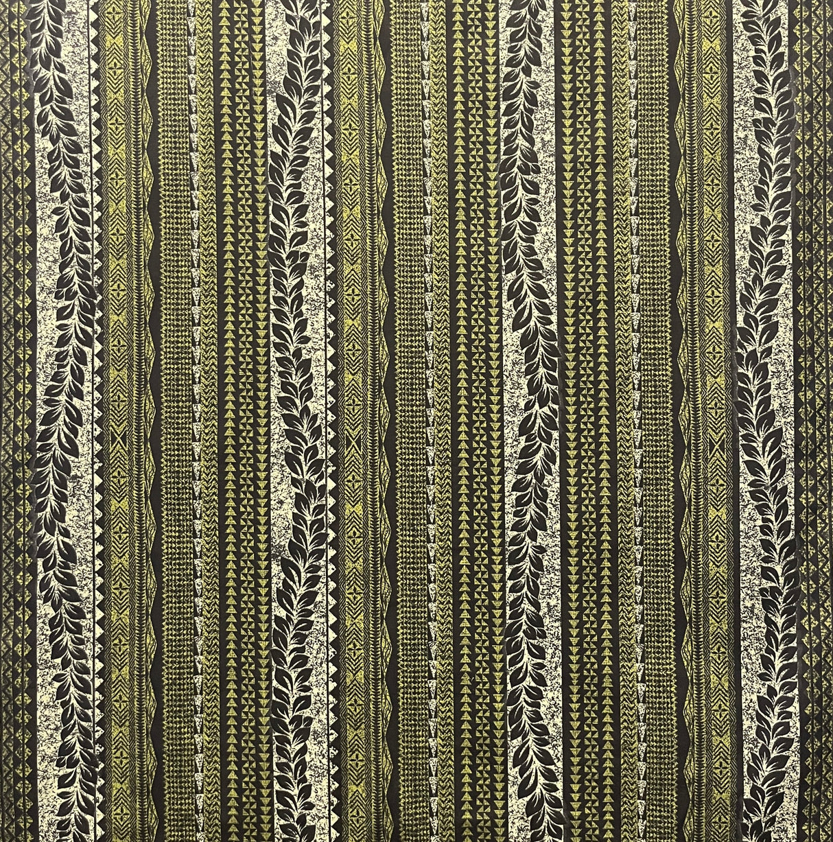 Traditional Tattoo Lei Poly Cotton Fabric - Traditional Polynesian Tattoo Print, 45" Width (1 Yard)