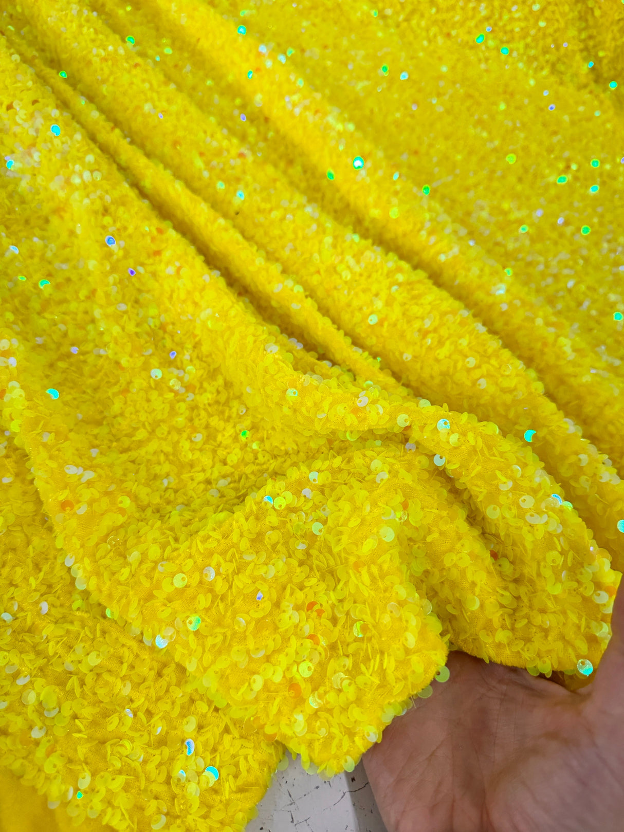 Yellow Sequin Velvet