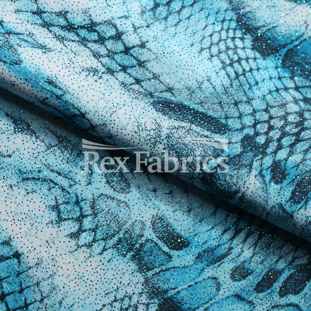 Sheer Skin With Foil Polyester Spandex Fabric - Animal Skin Print, 58-60" Width, 240 GSM (1 Yard)