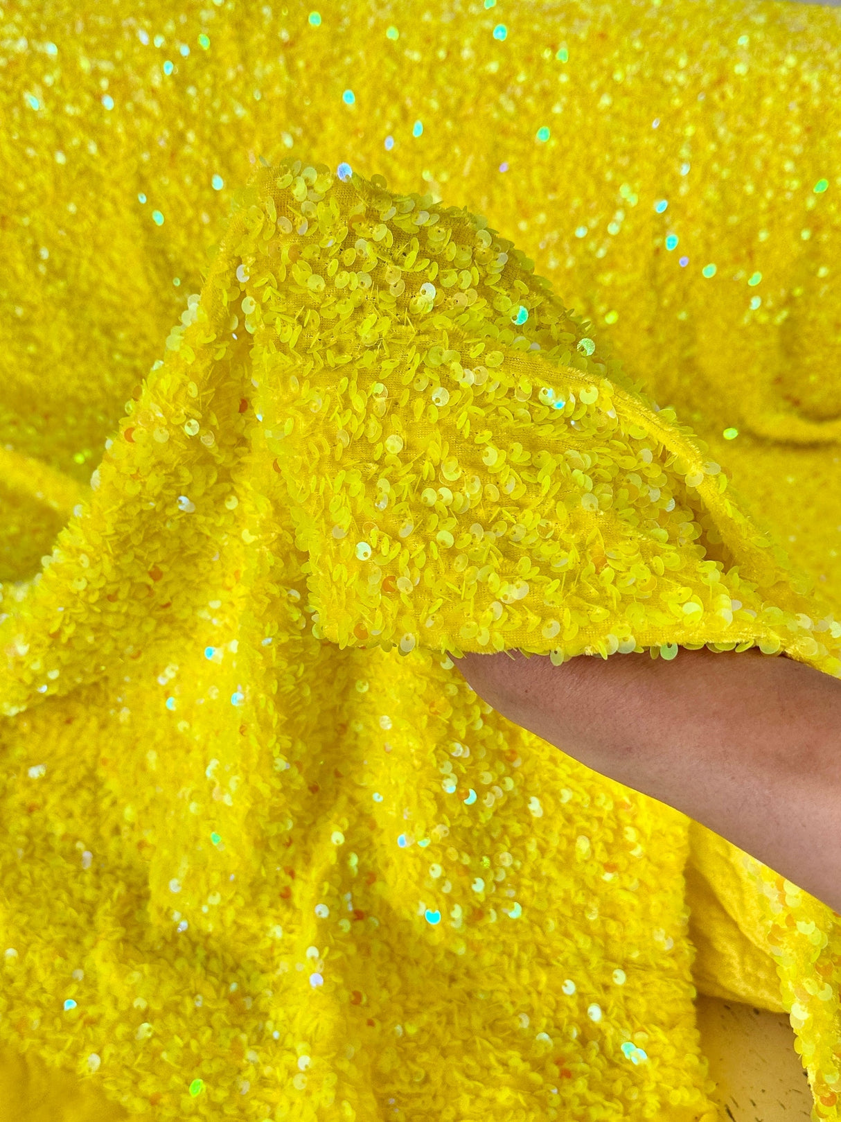 Yellow Sequin Velvet