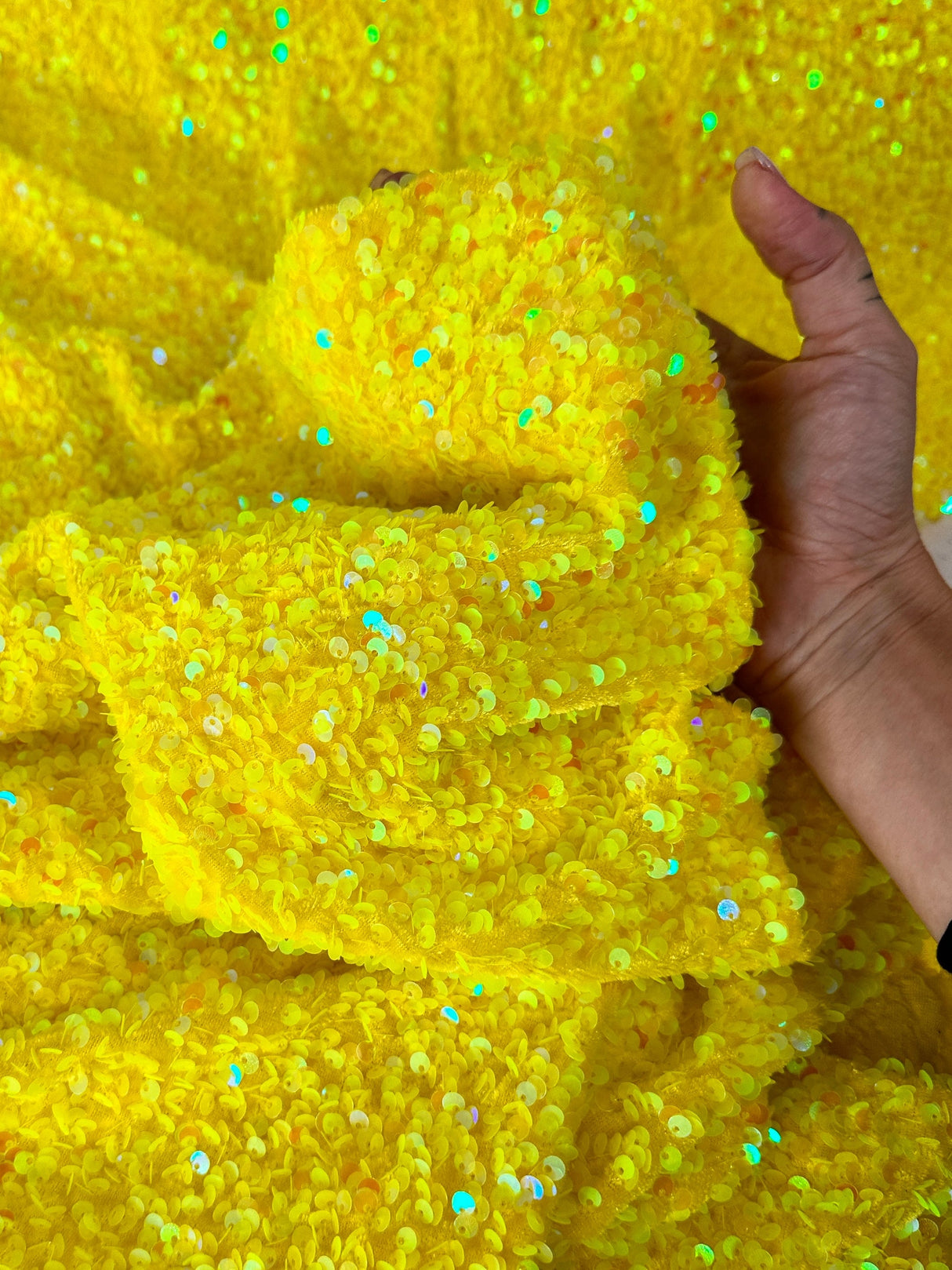 Yellow Sequin Velvet