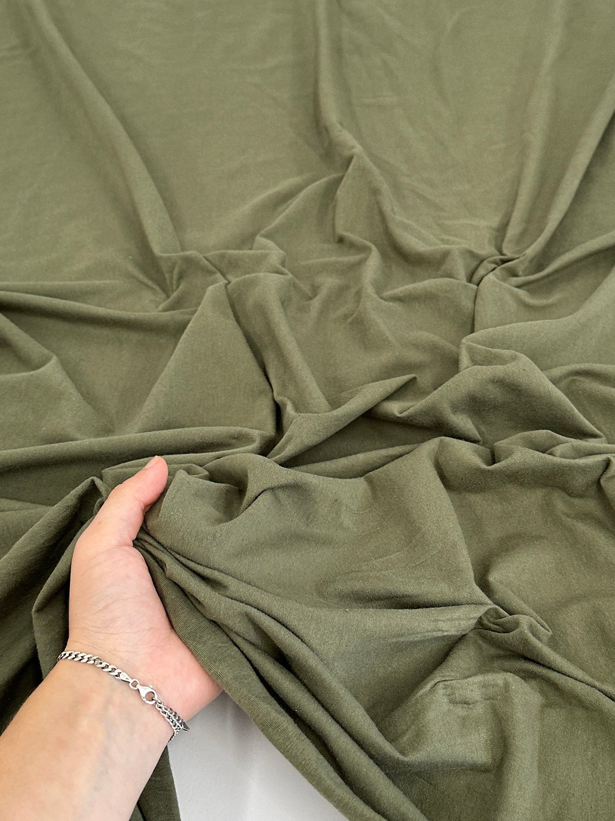 Cotton Jersey Knit Army Green