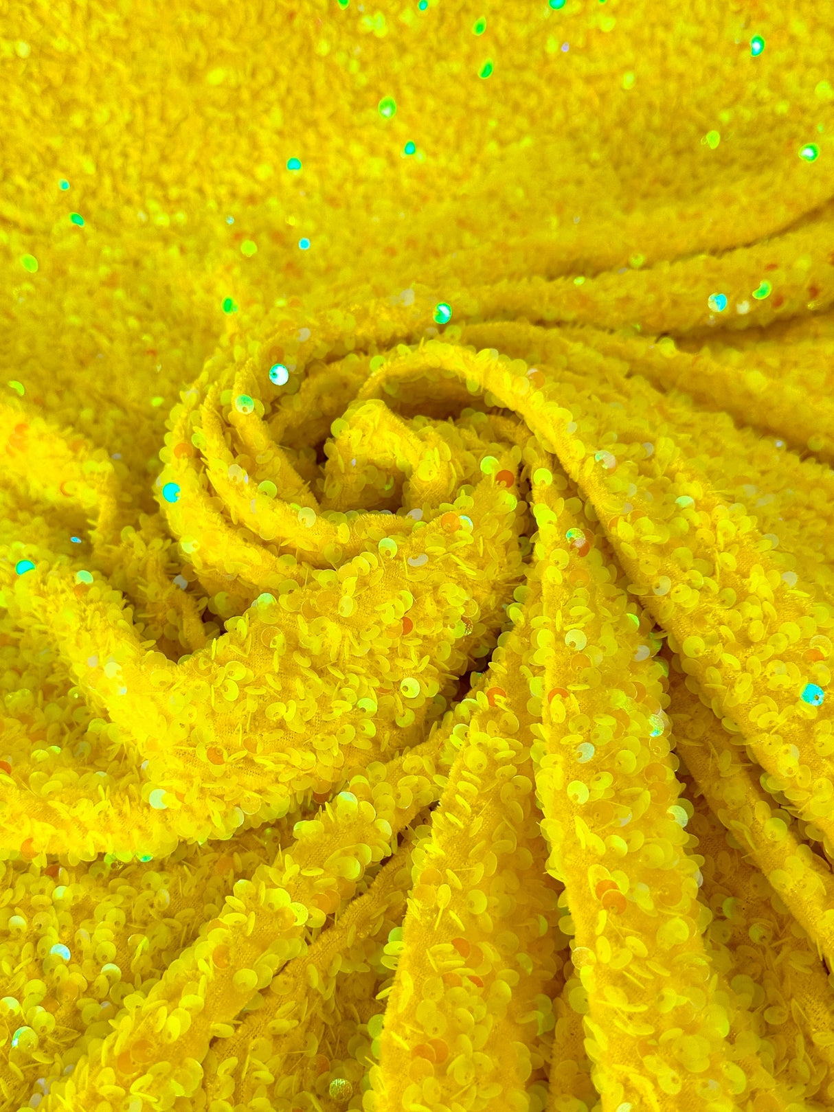 Yellow Sequin Velvet