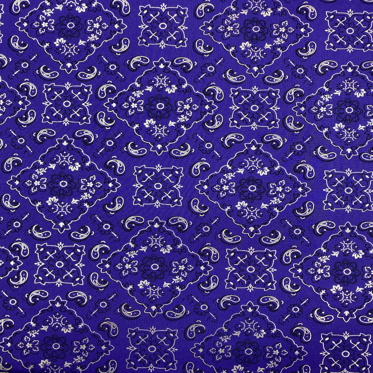 Bandana Paisley Print Nylon Spandex Fabric - Paisley Print, 60" Width (1 Yard)