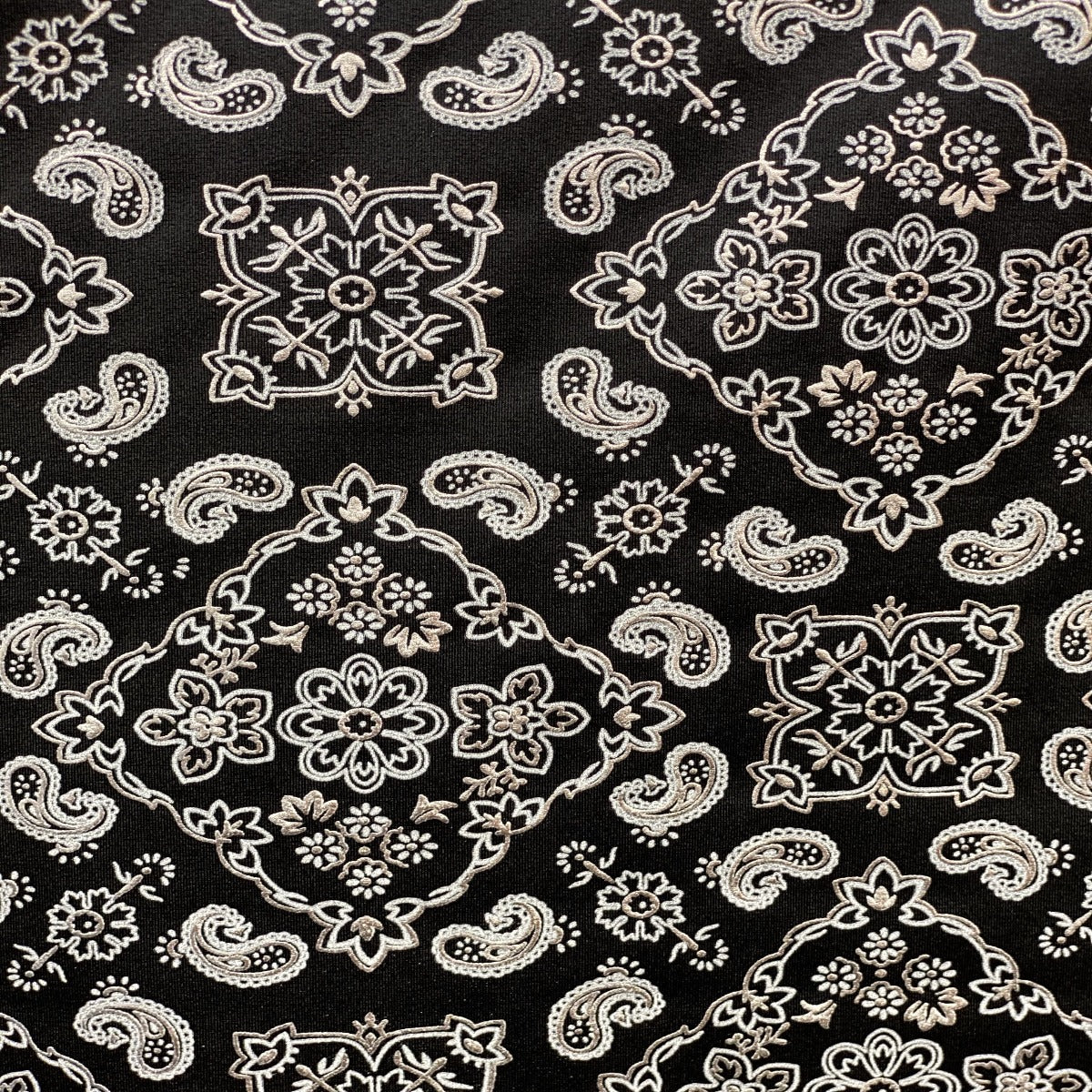 Bandana Paisley Print Nylon Spandex Fabric - Paisley Print, 60" Width (1 Yard)
