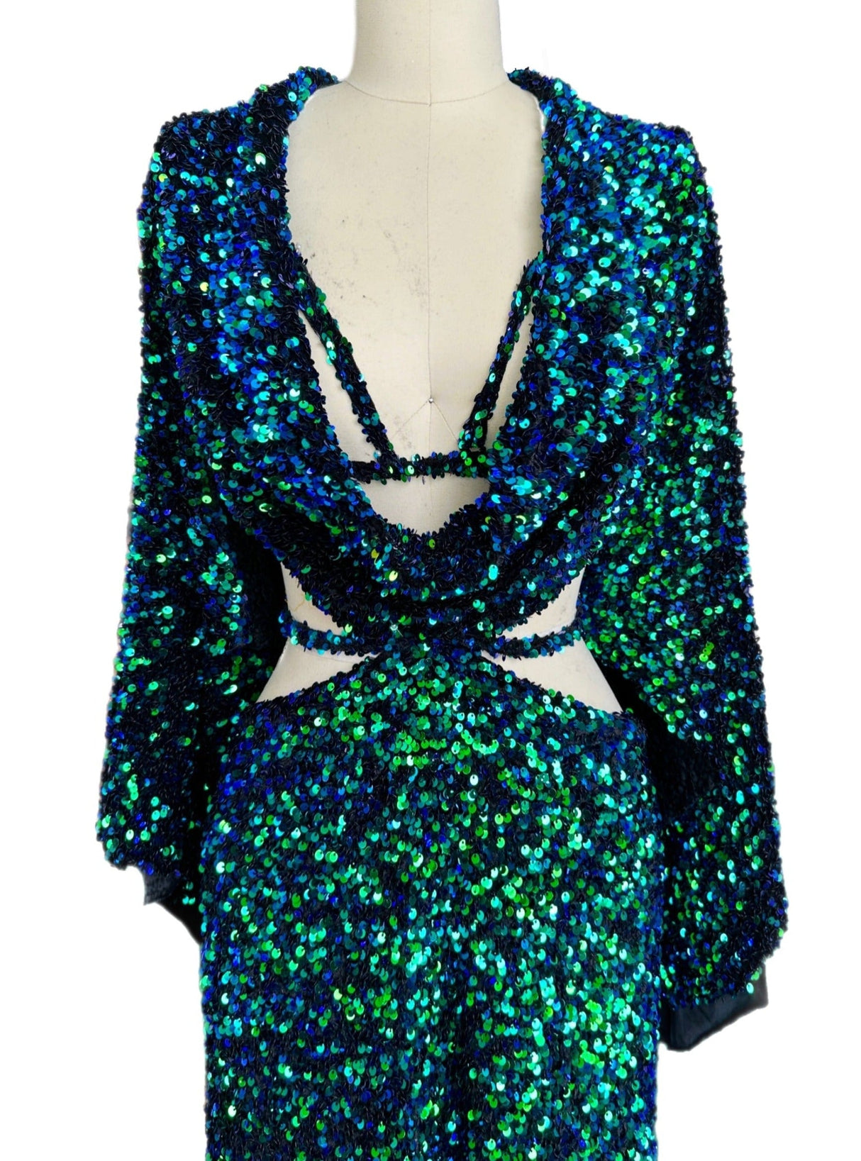 Iridescent Emerald Sequin Velvet