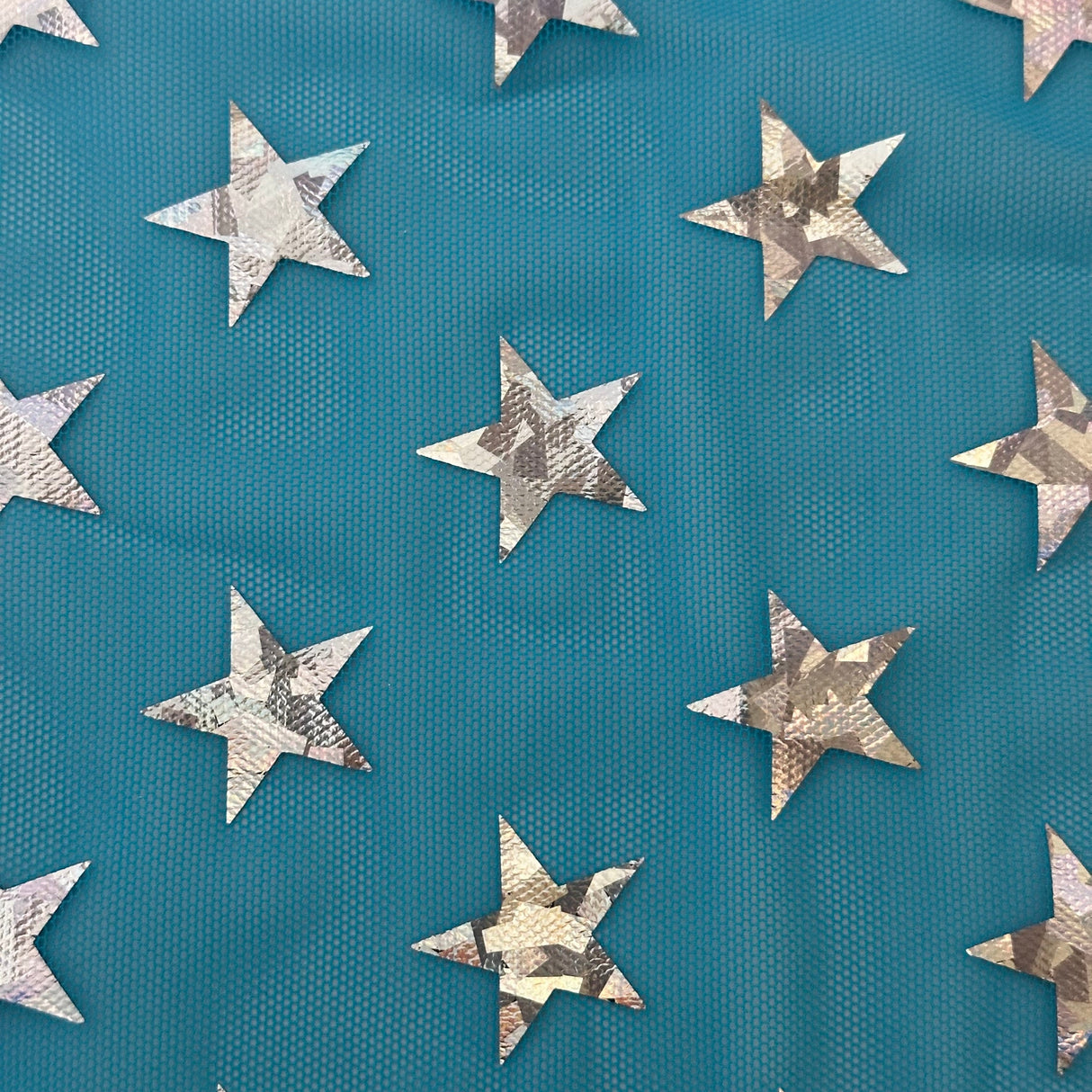 Power Mesh Star Hologram Foil Fabric 60" Width