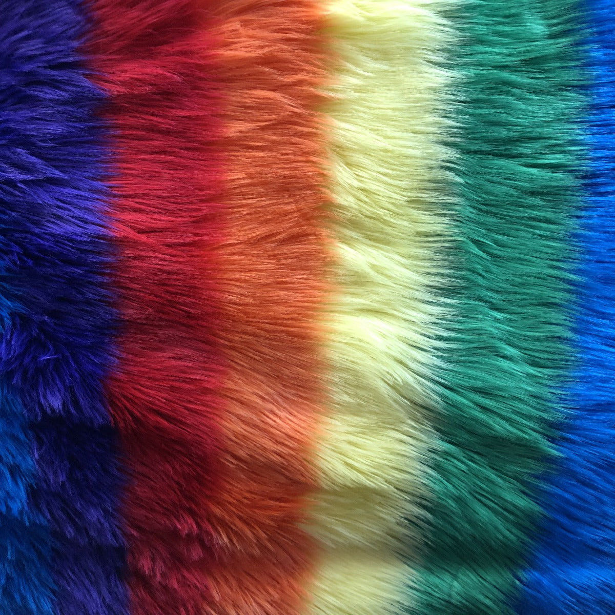 Faux Fur Fabric Striped Long Pile