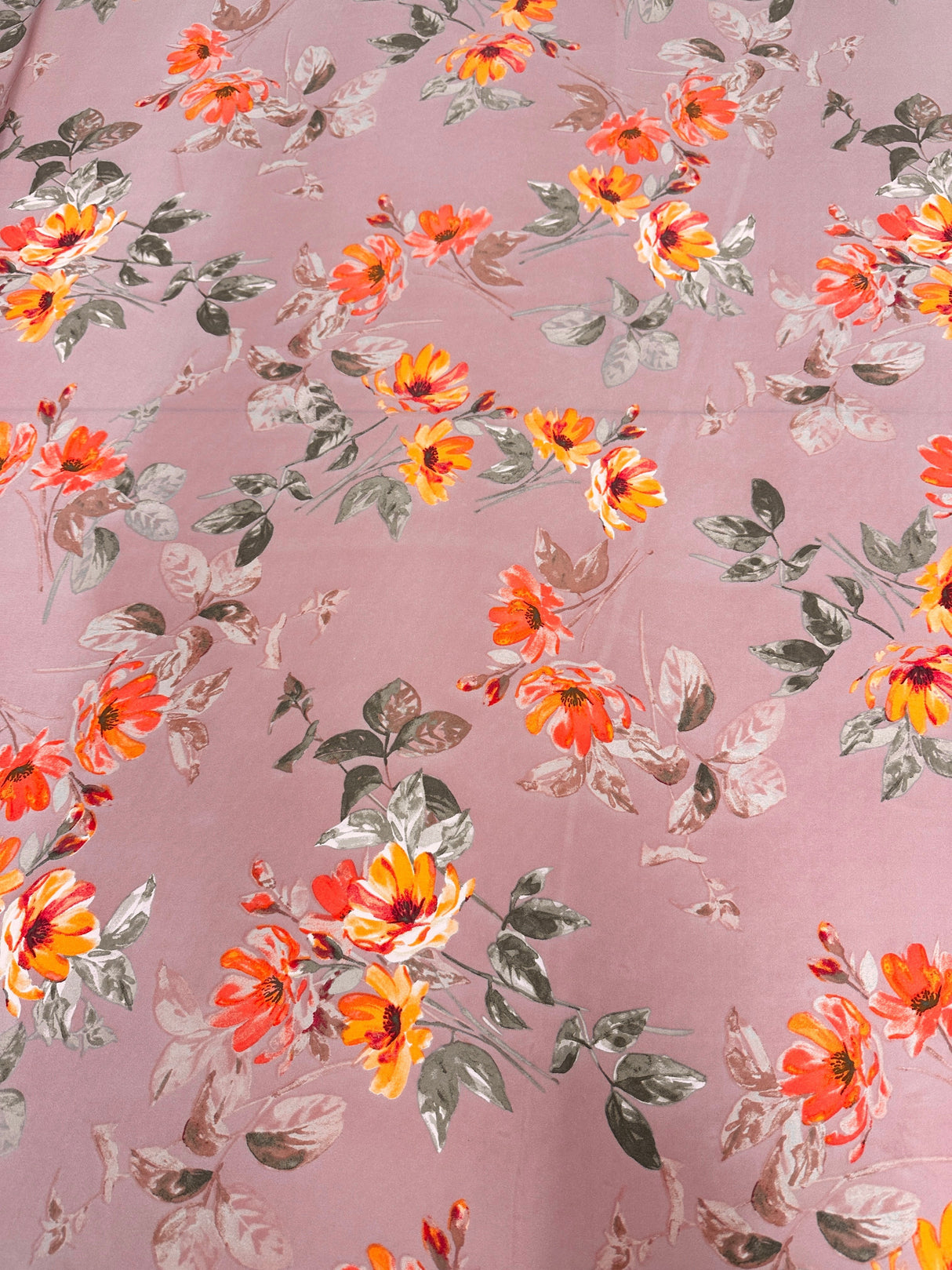 Printed Satin Mauve Floral