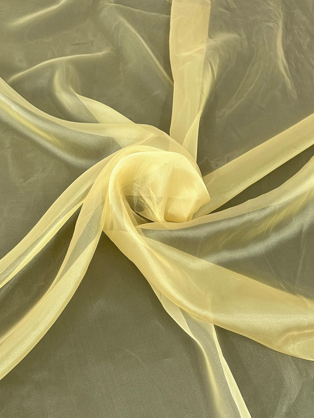 Sheer Crystal Organza Banana Yellow