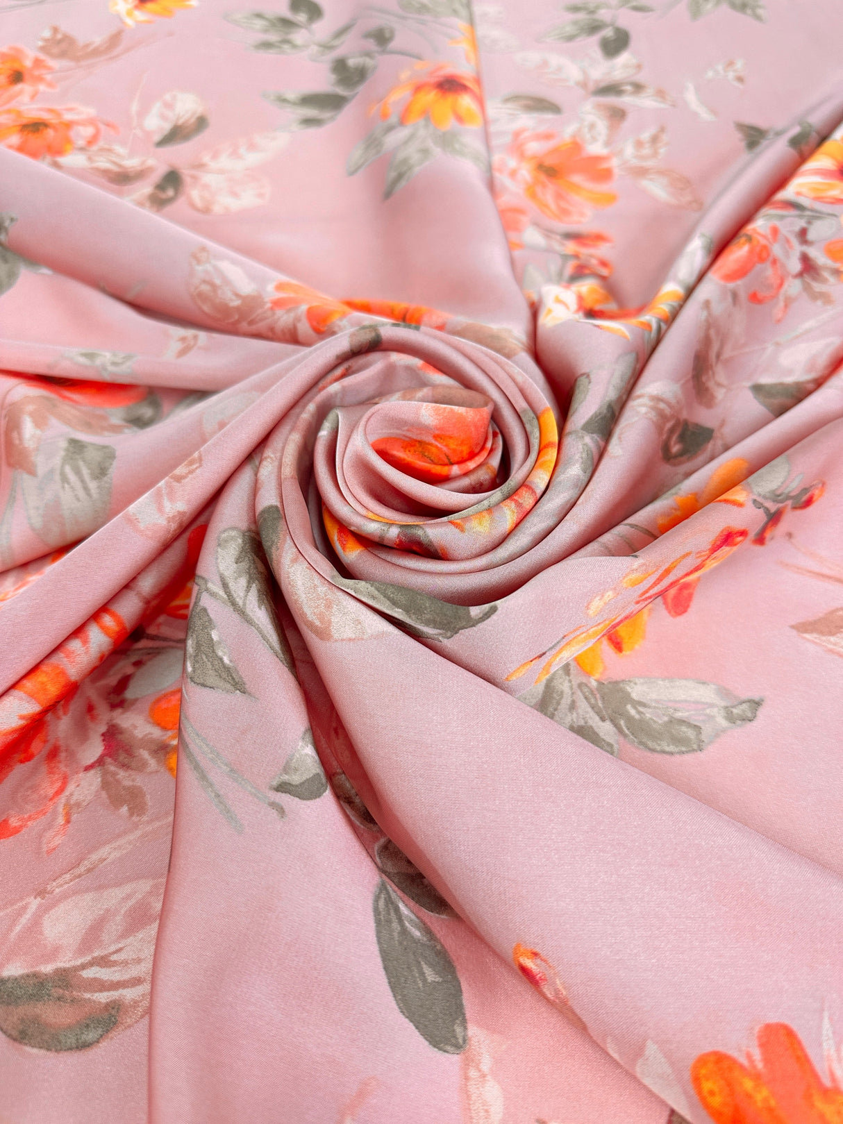 Printed Satin Mauve Floral