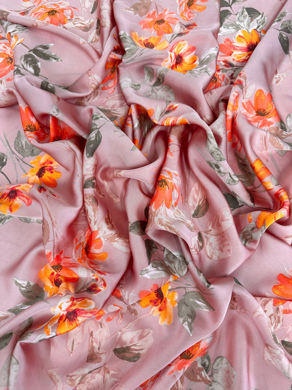 Printed Satin Mauve Floral