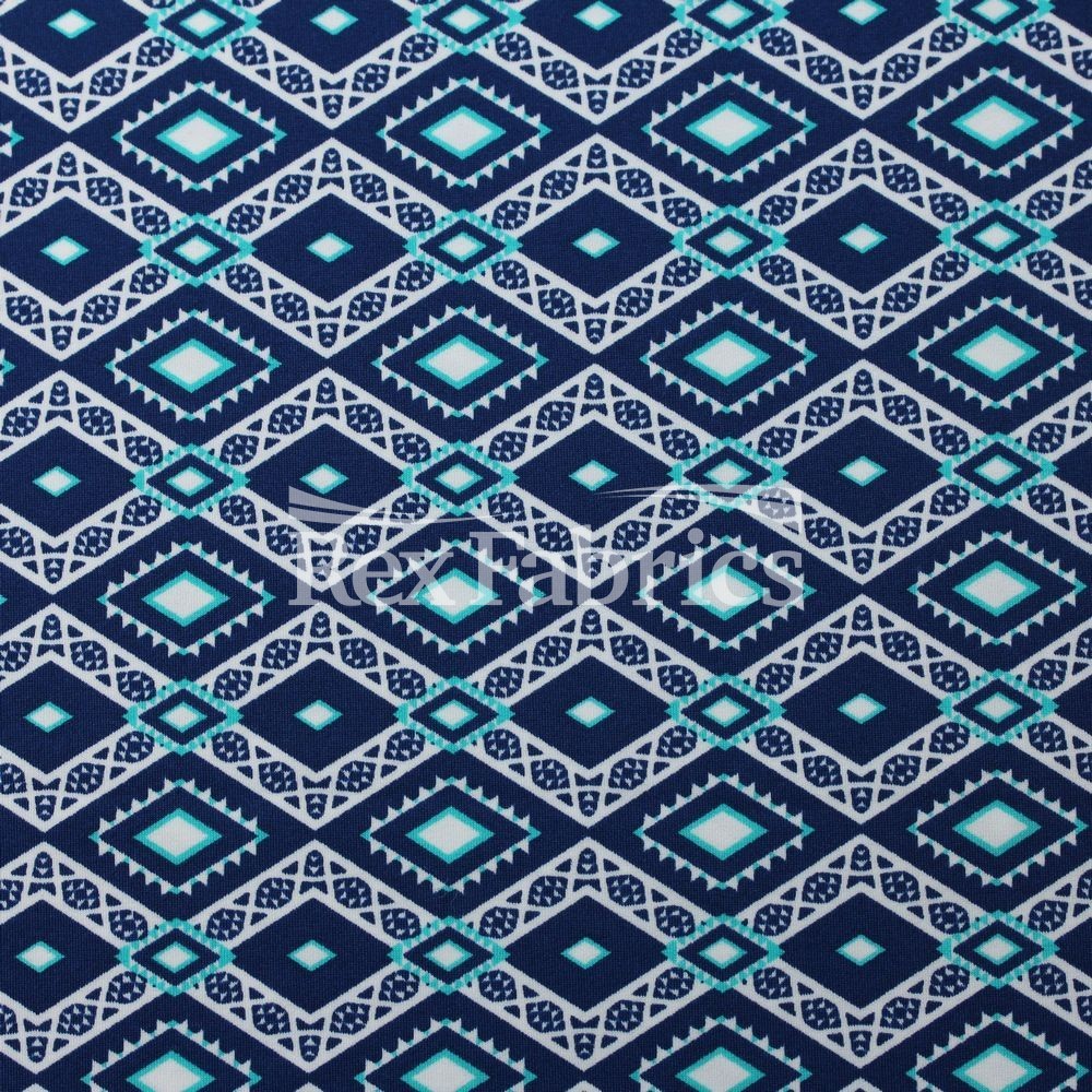 Nomad Nylon Spandex Fabric - Neon Diamond Geometric Print, 58/60" Width (1 Yard)