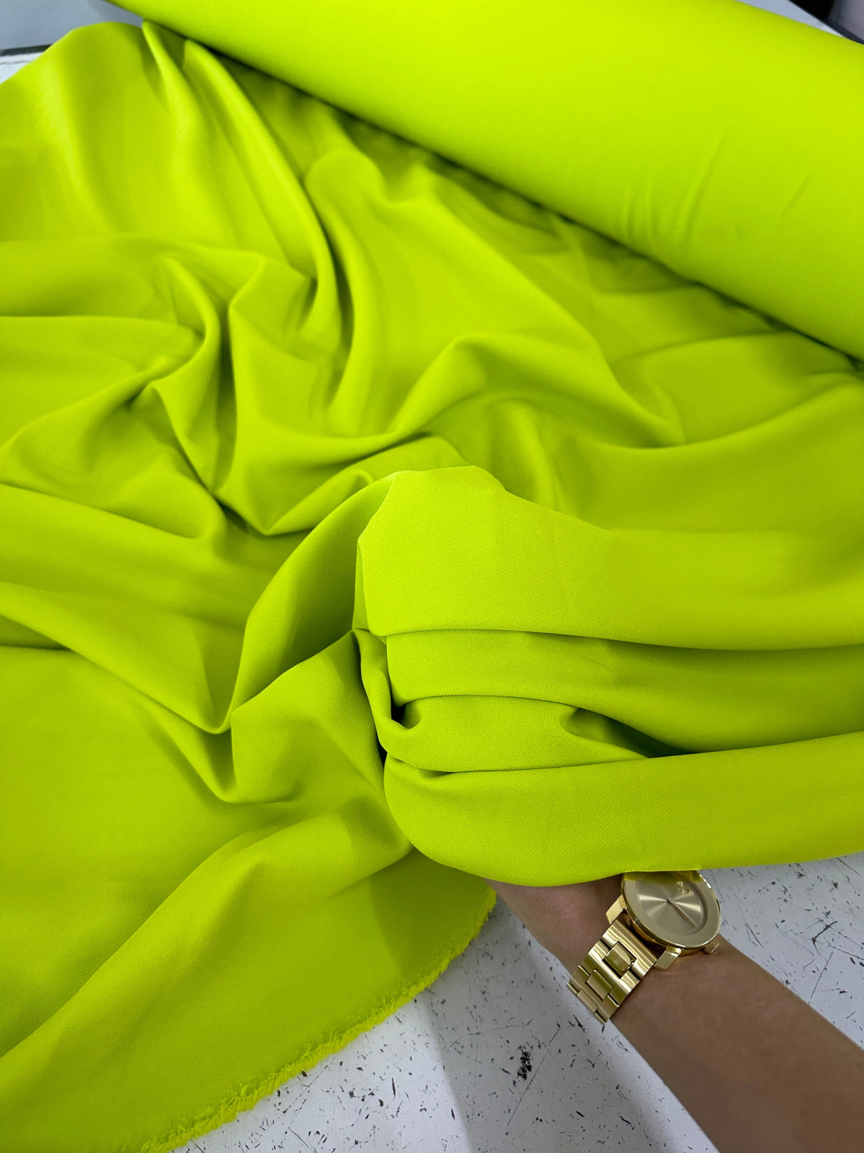 Stretch Crepe Apple Green