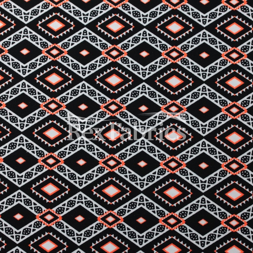 Nomad Nylon Spandex Fabric - Neon Diamond Geometric Print, 58/60" Width (1 Yard)