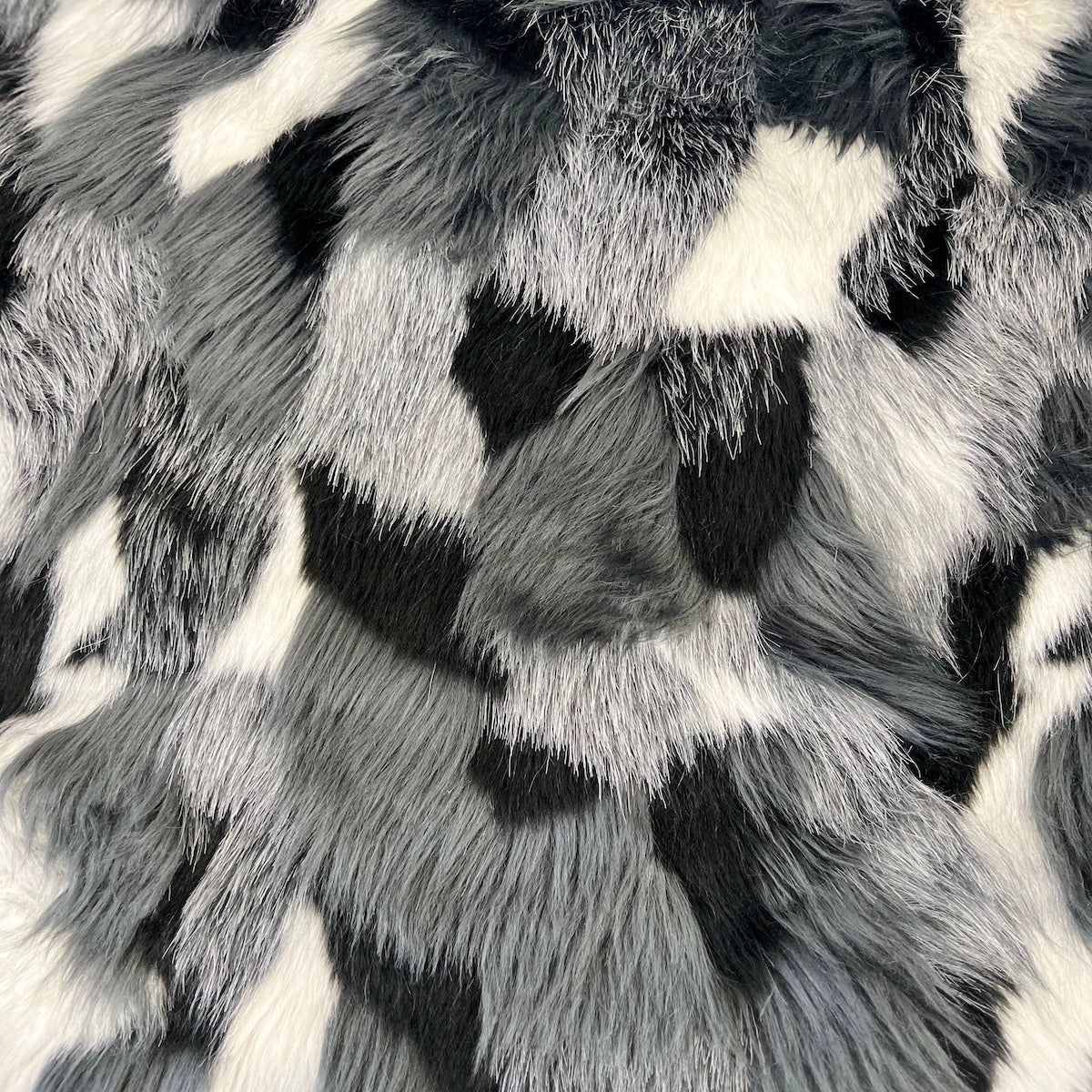 Faux Fur Fabric Multicolor Patchwork 60" Wide