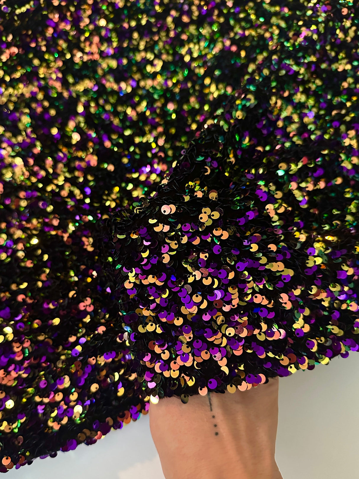 Sequin Velvet in Iridescent Purple