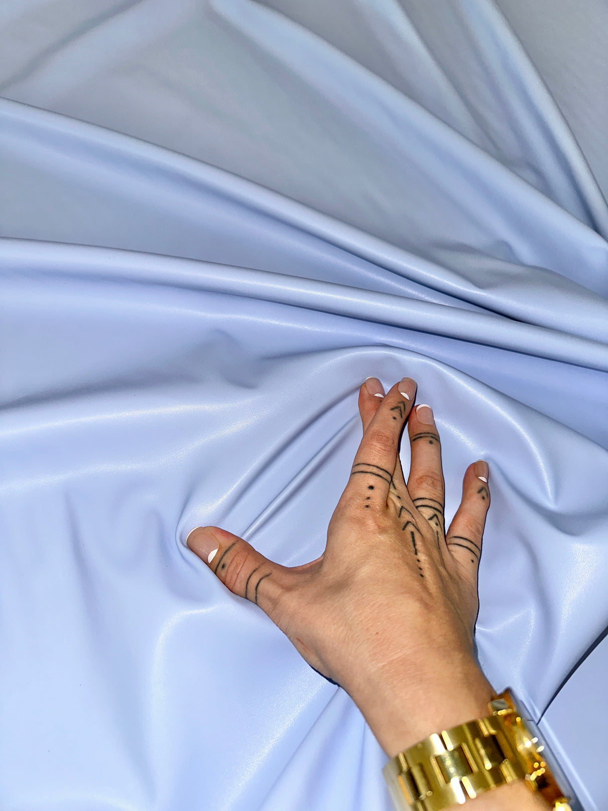 Sky Blue Stretch Faux Leather