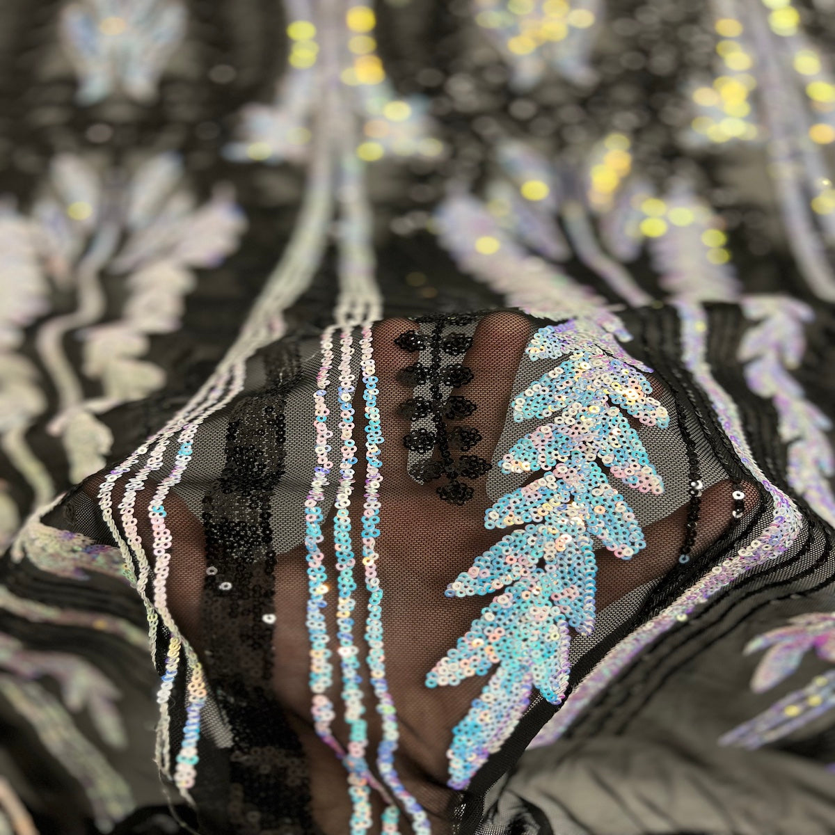 Stretch Sequins Fabric Alina Damask