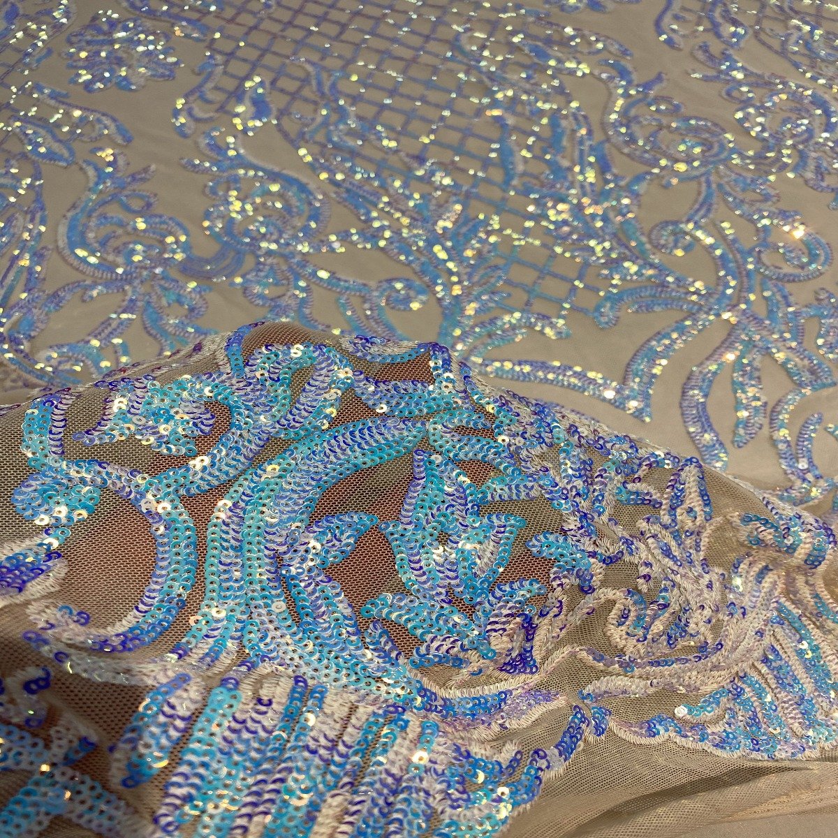 Stretch Sequins Fabric Luna Sequin Mesh