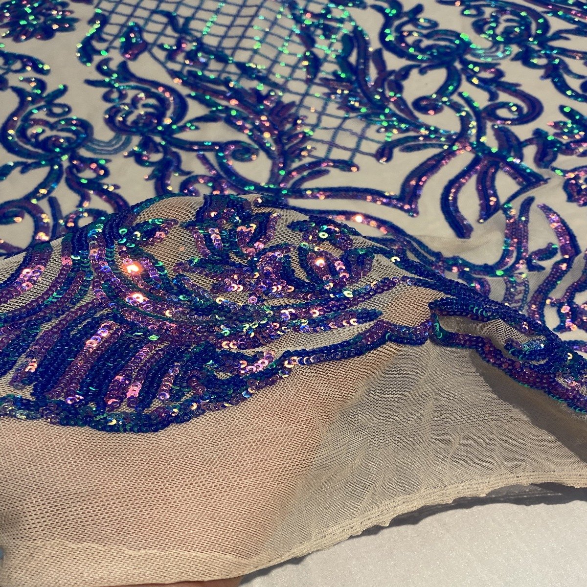Stretch Sequins Fabric Luna Sequin Mesh