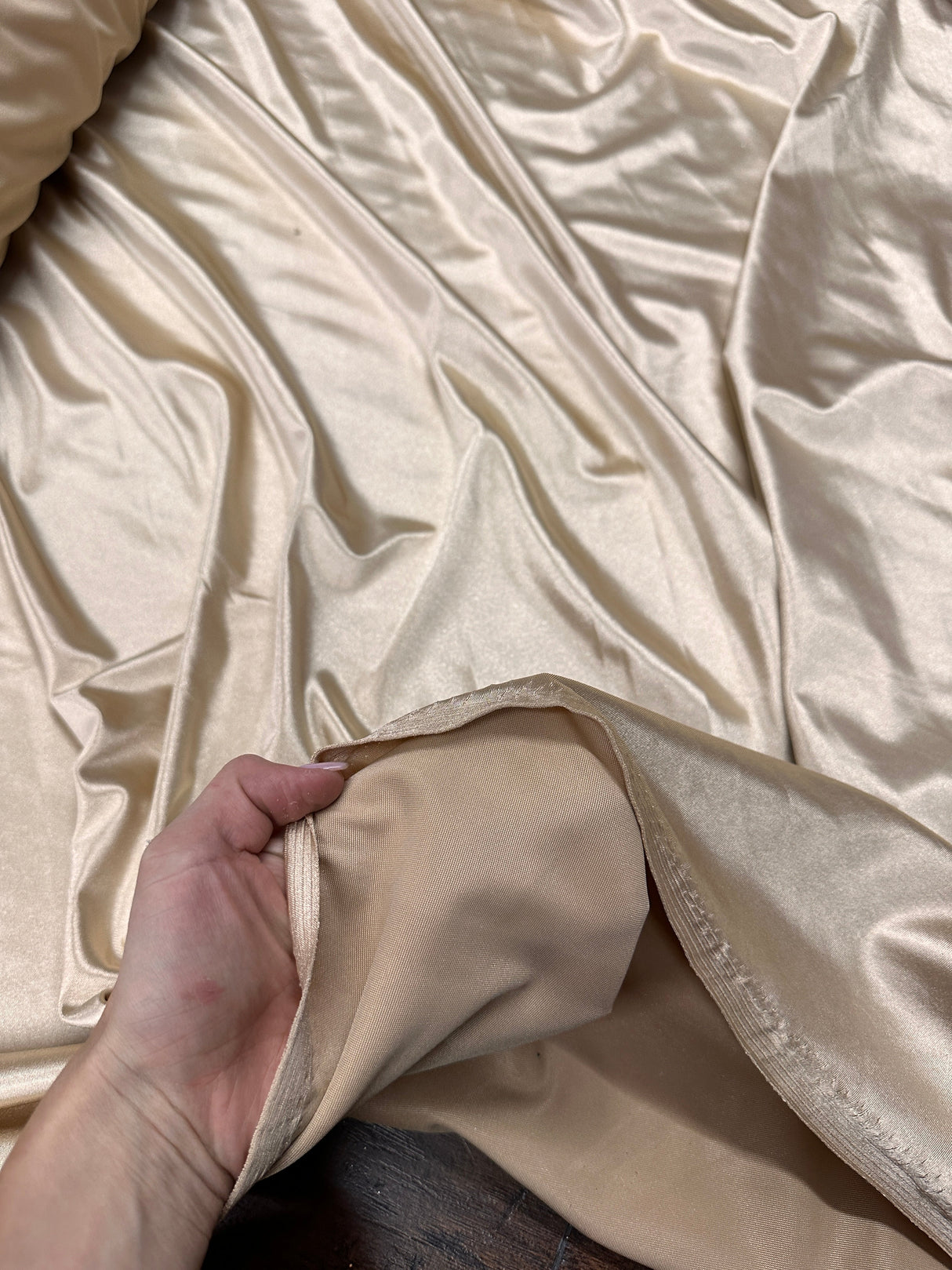Shiny Nylon Spandex Champagne