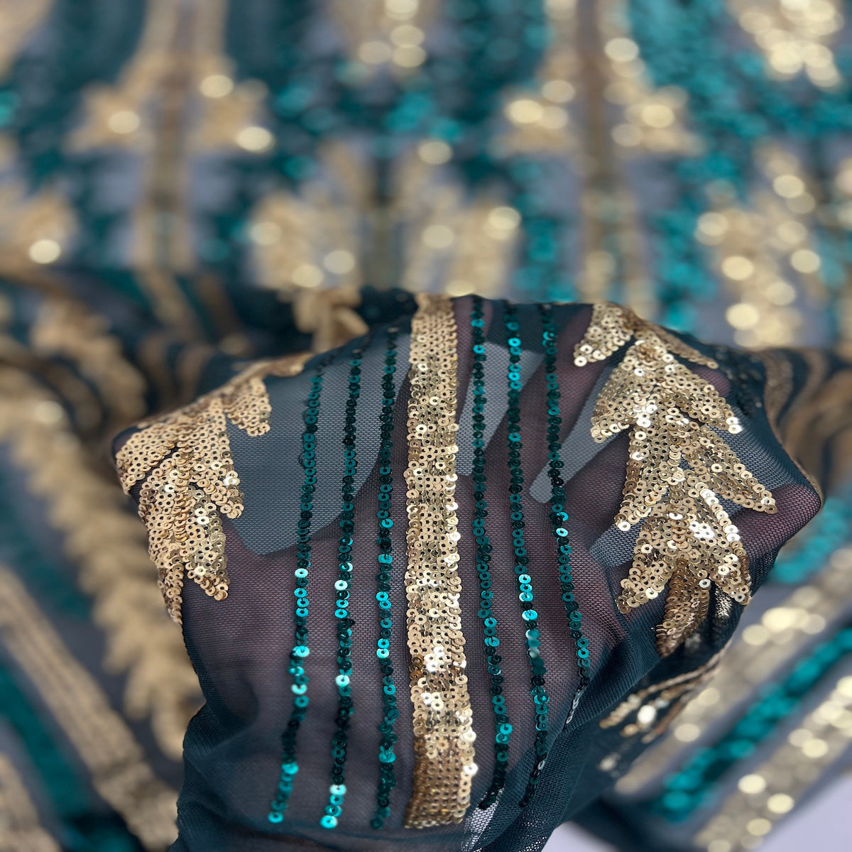 Stretch Sequins Fabric Alina Damask