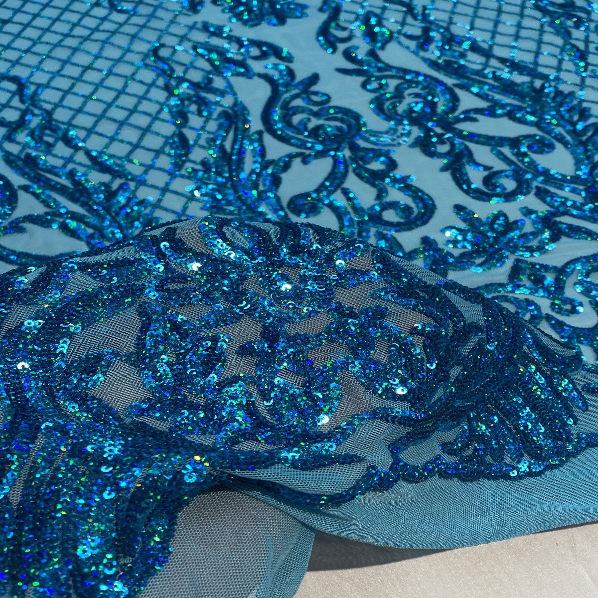 Stretch Sequins Fabric Luna Sequin Mesh