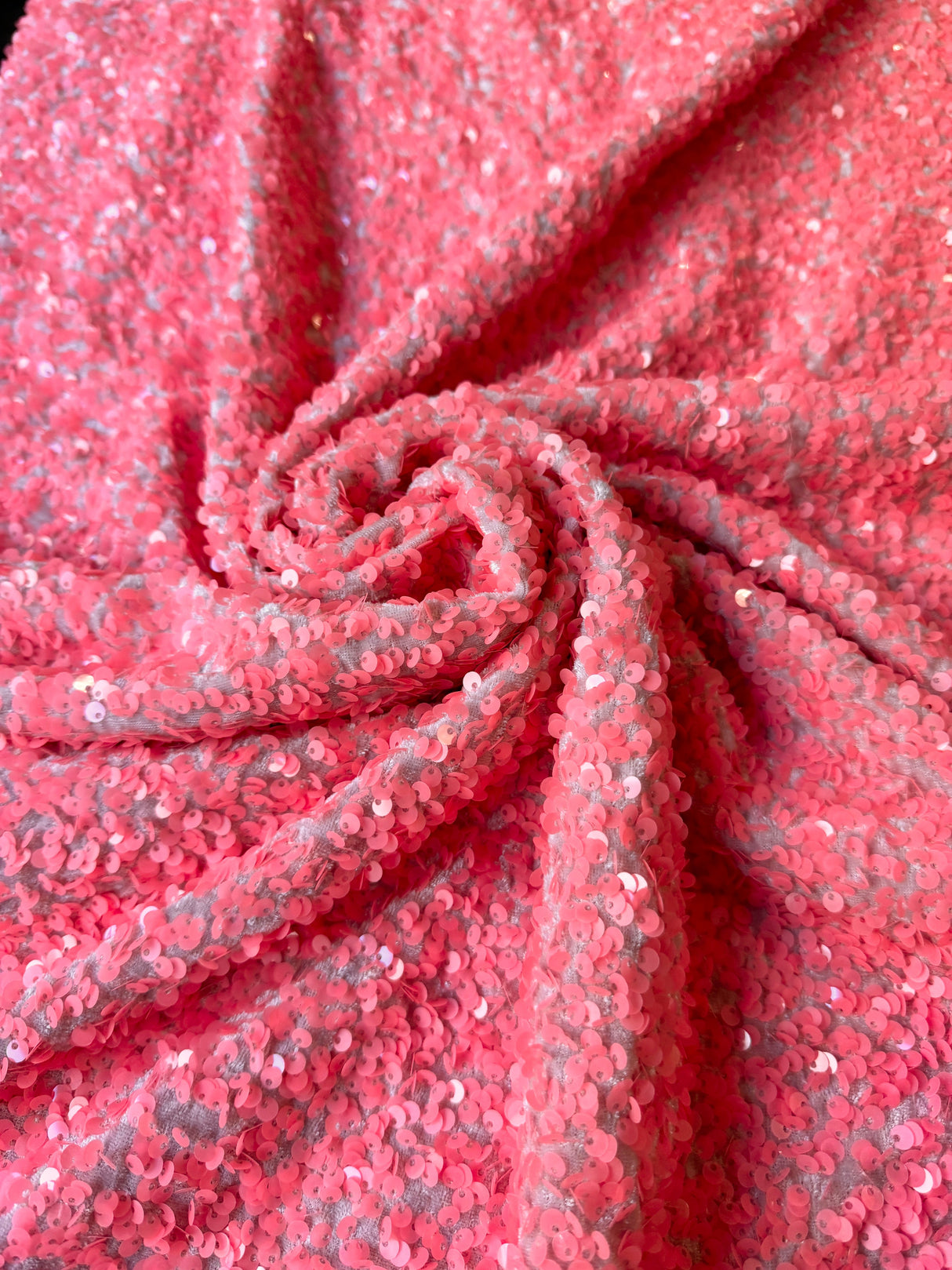 Sequin on Velvet Salmon Pink
