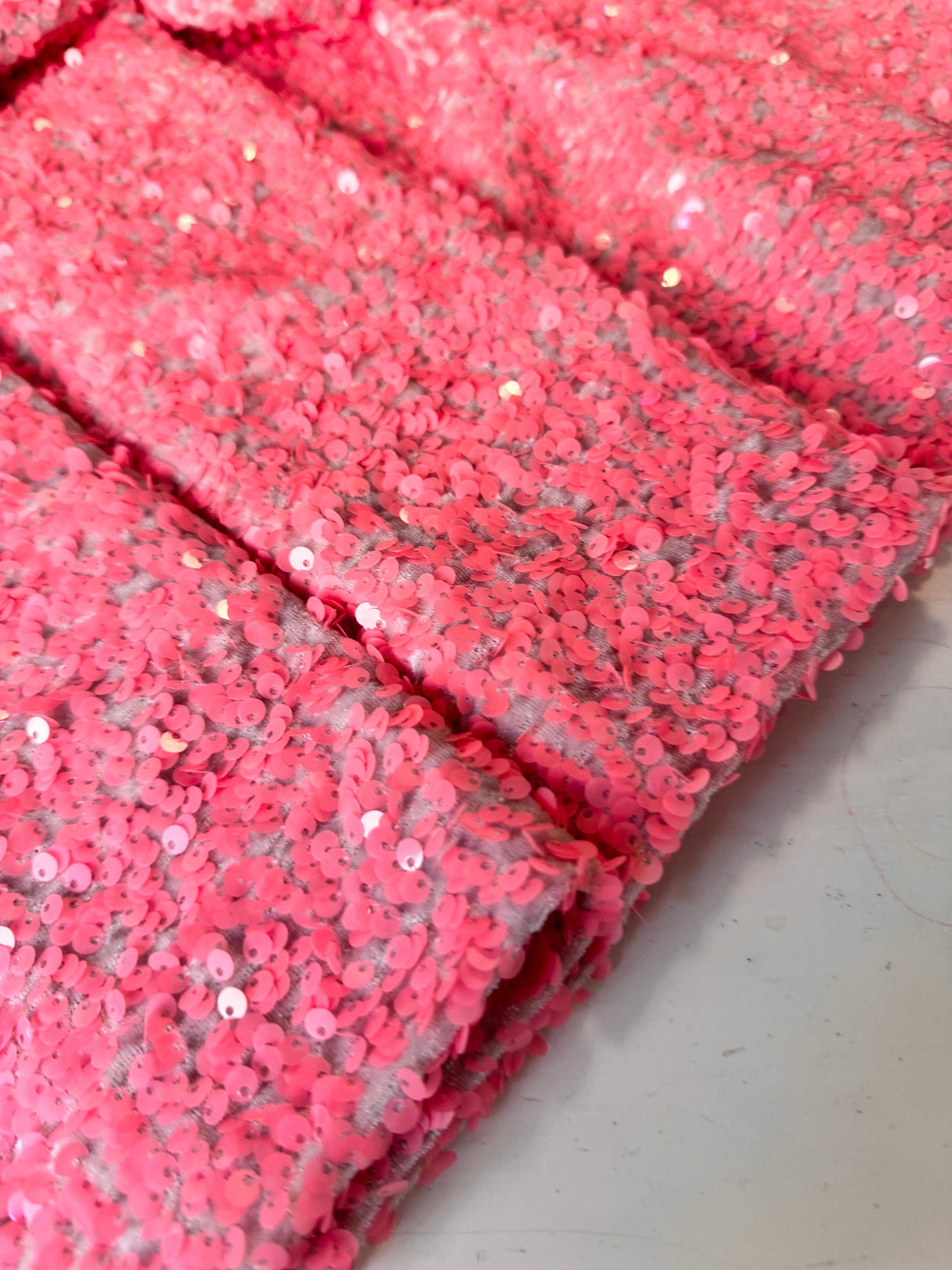 Sequin on Velvet Salmon Pink