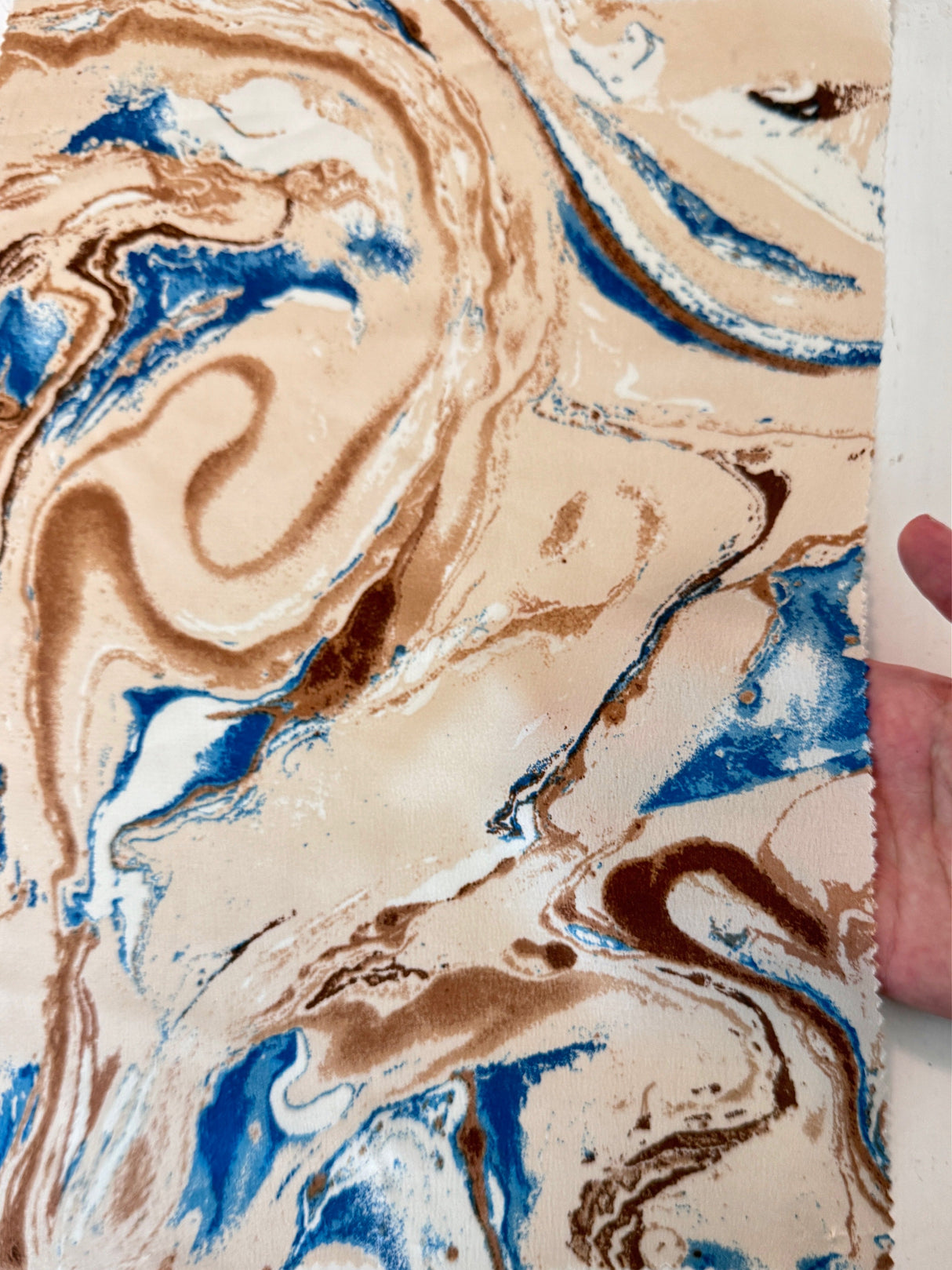 Printed Satin Marble Blue
