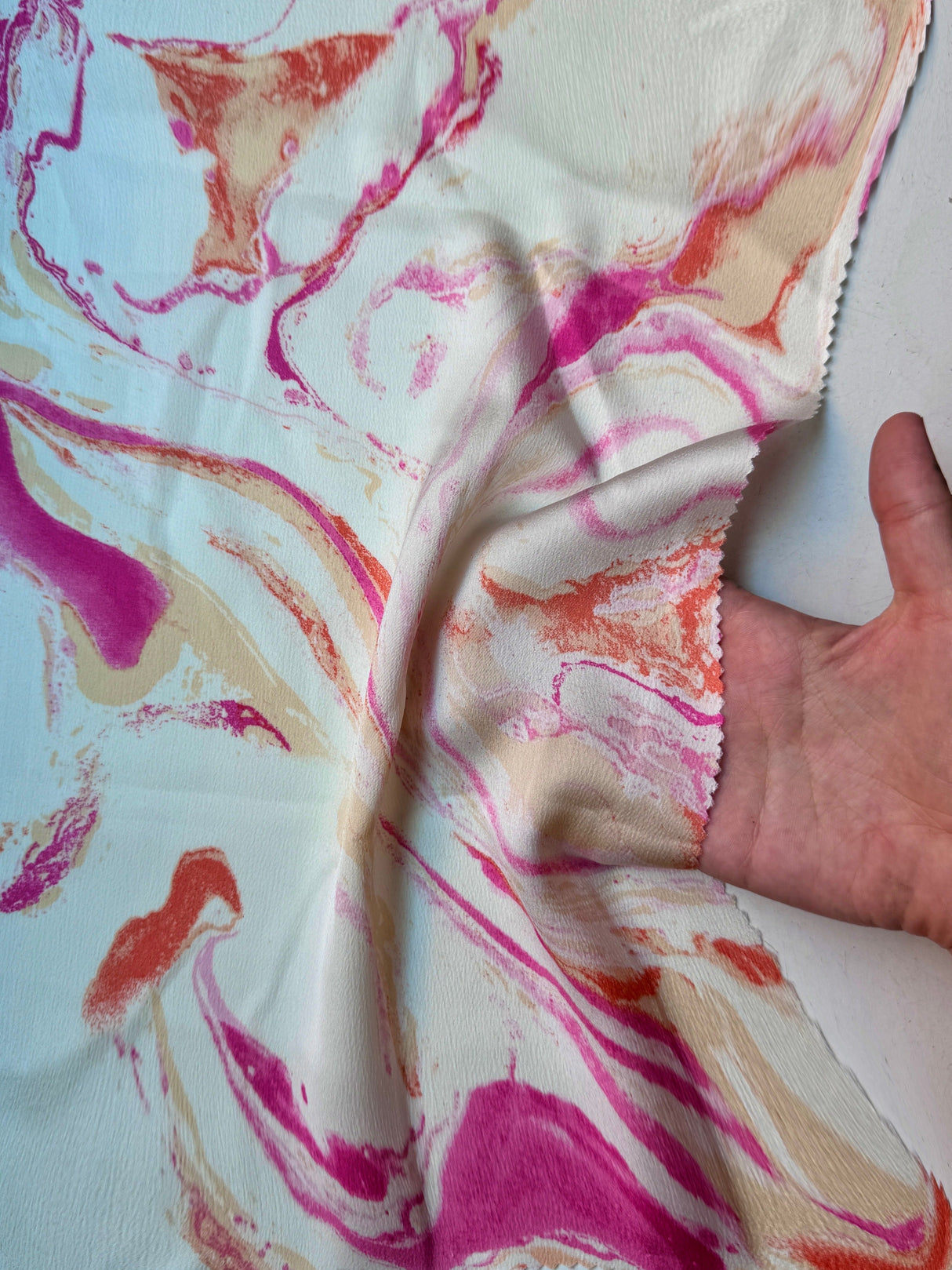 Printed Satin Marble Pink