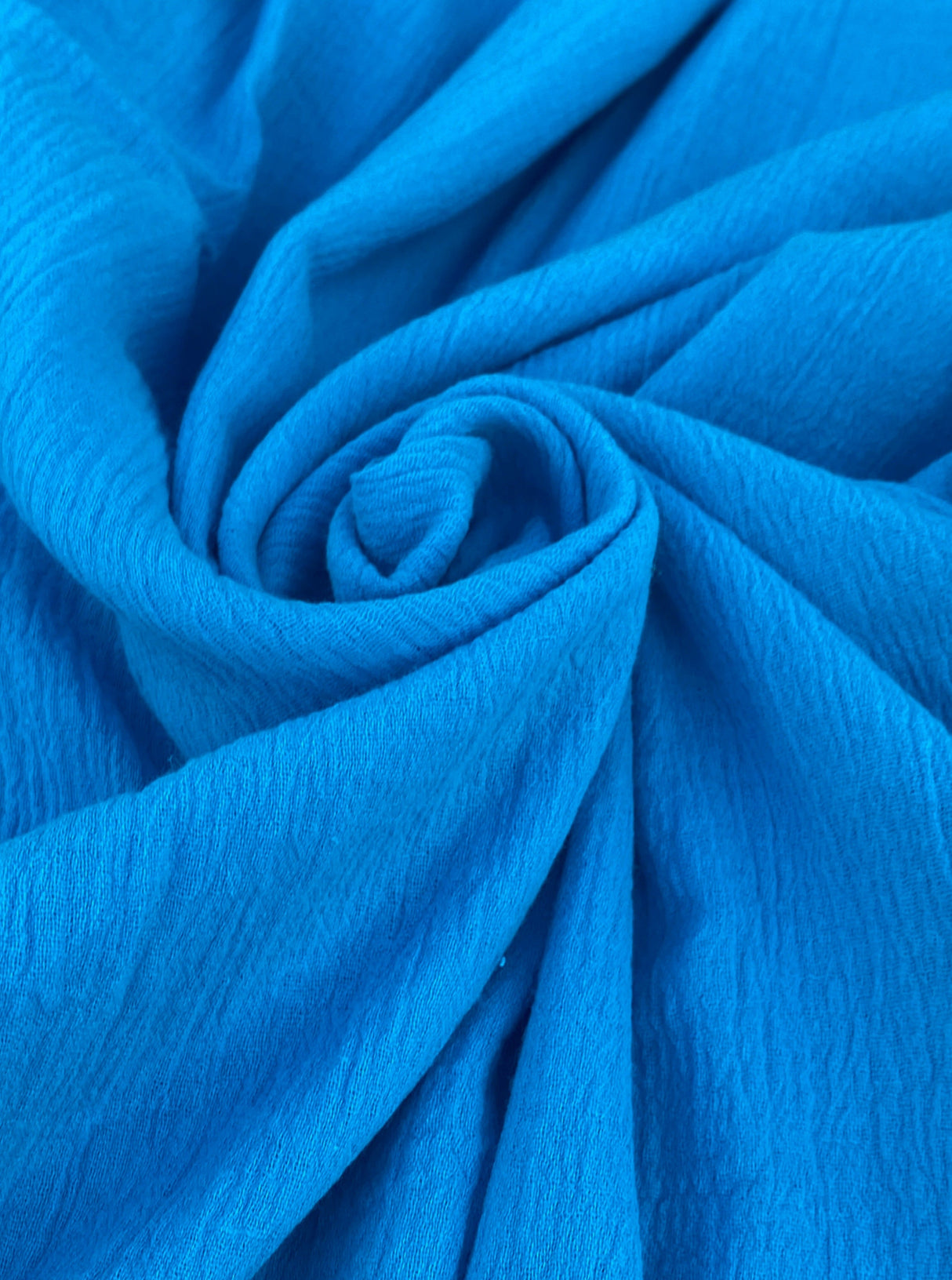 Turquoise Crinkle Cotton Gauze