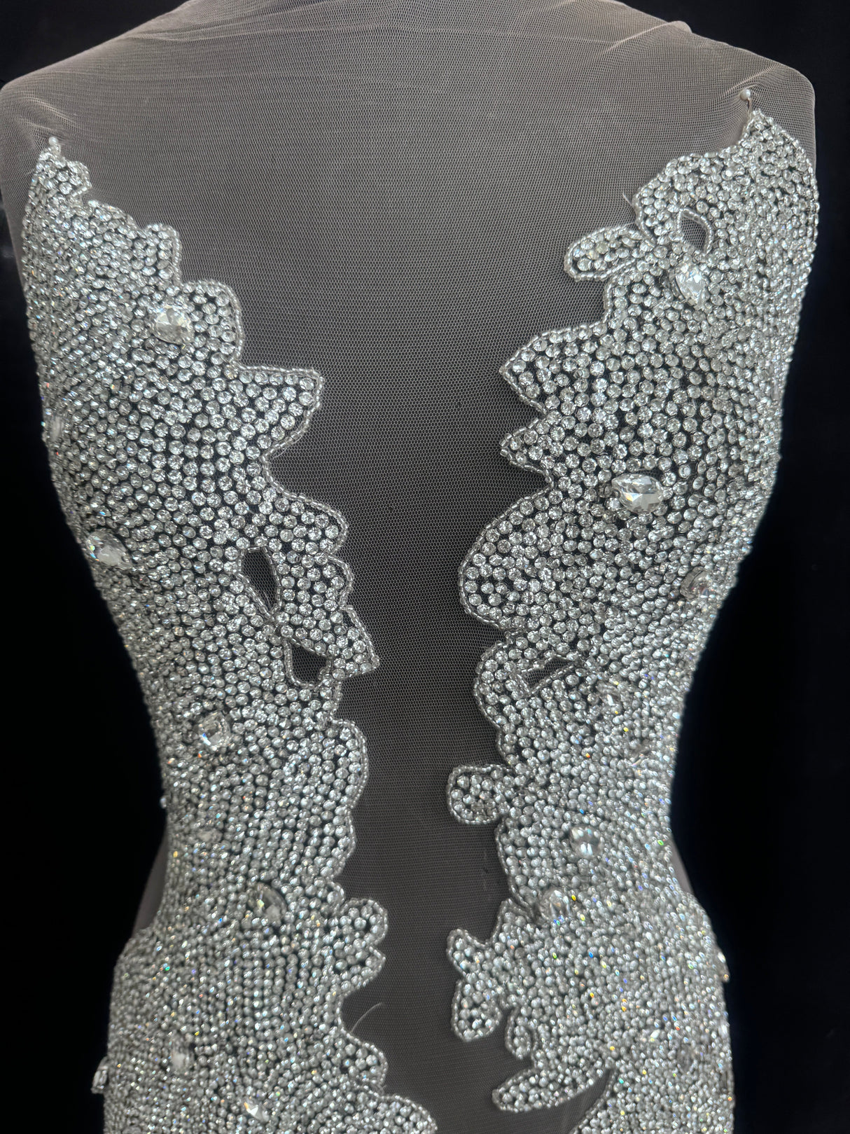 Silver Rhinestone Bodice Appliqué