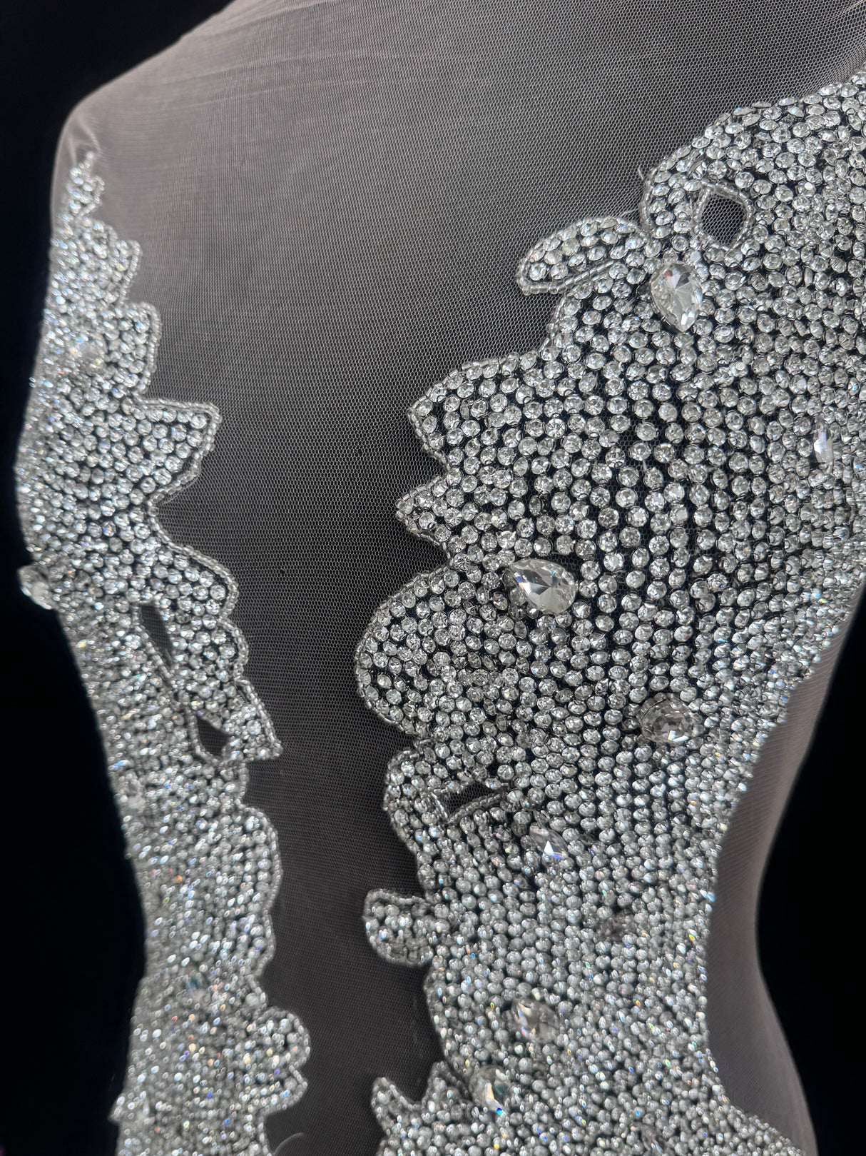 Silver Rhinestone Bodice Appliqué
